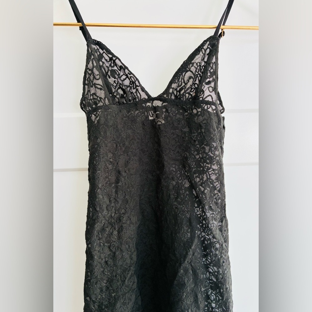 Vintage Victoria’s Secret black lace lingerie slip
Small